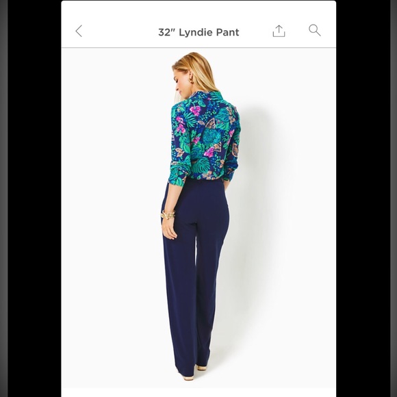 NWT Lilly Pulitzer Lyndie Knit Pant True Navy Size 6 Style# 011702 - Picture 6 of 7